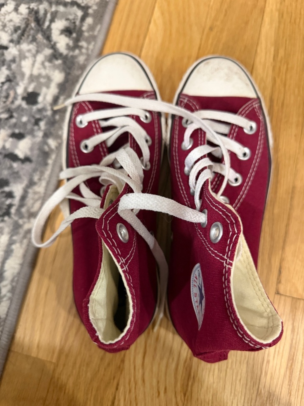 Converse Burgundy High-Top Sneakers with White Accents